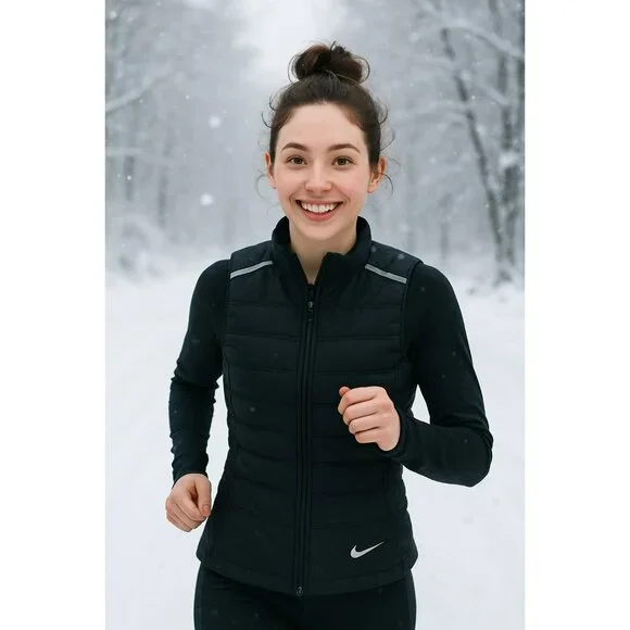 Nike Aeroloft Womens Small Down Packable Running Vest Black - Picture 10 of 10